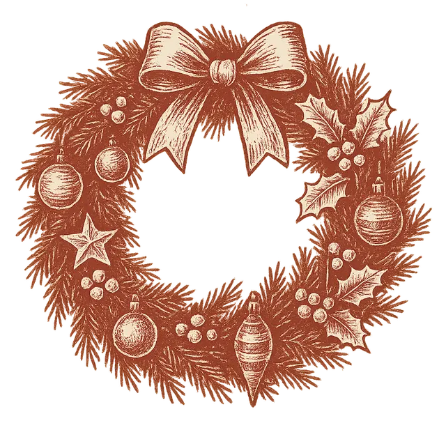 Christmas wreath illustration